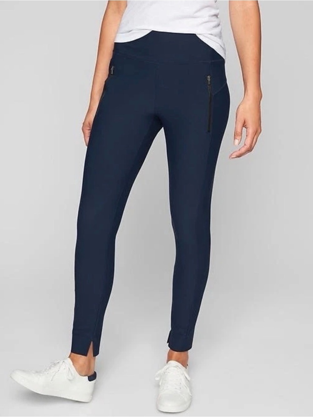 Athleta Pants Womens Size Medium Black Stellar City Tight Ankle Slit Slim